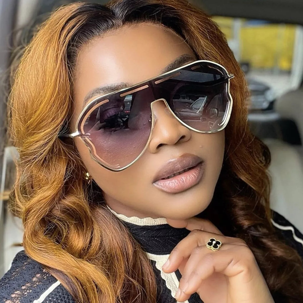 Oversized Aviator Gradient Sunglasses