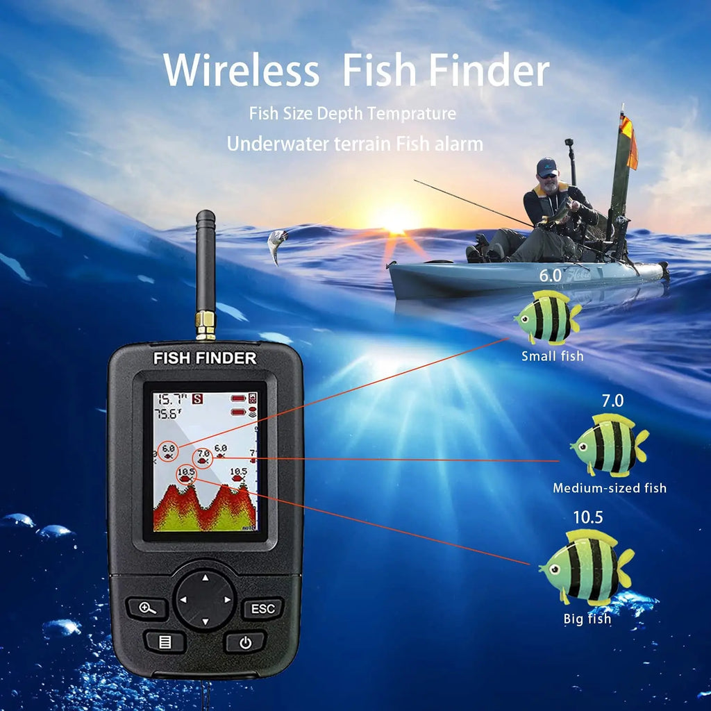 Wireless Sonar Fish Finder – Portable Underwater Echo Sounder & Fishing Detector