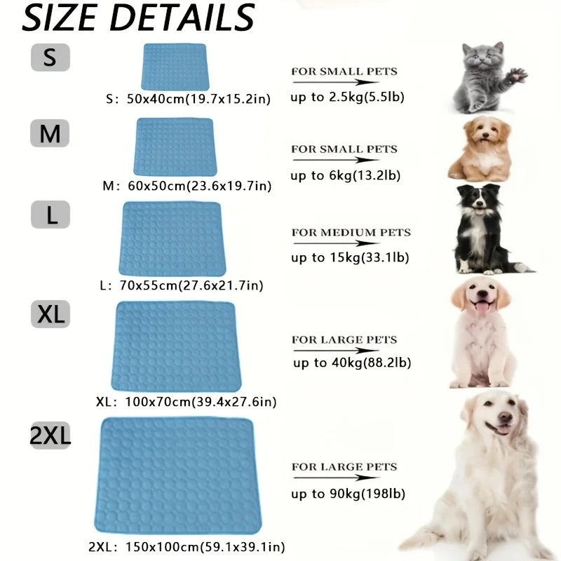 Dog Cooling Mat – Extra Large Summer Pet Bed for Dogs & Cats, Durable Ice Pad Blanket