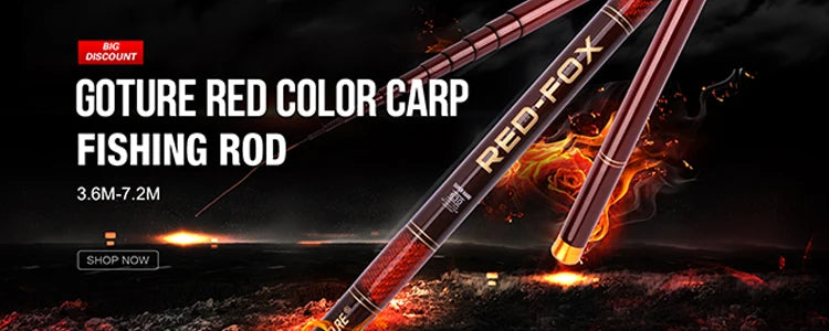 Goture Xceed 1.98–3.6m Fuji Guide Ring Carbon Spinning & Casting Fishing Rod (M/MH Power) – 4-Piece Travel Rod with Tube Bag