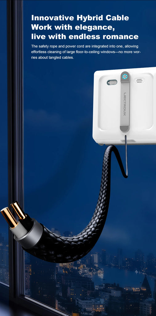 Liectroux S9 Window Cleaning Robot – 2 Roller Brushes, 6-Way Water Spray, 9KPa Suction, Frameless & App Control