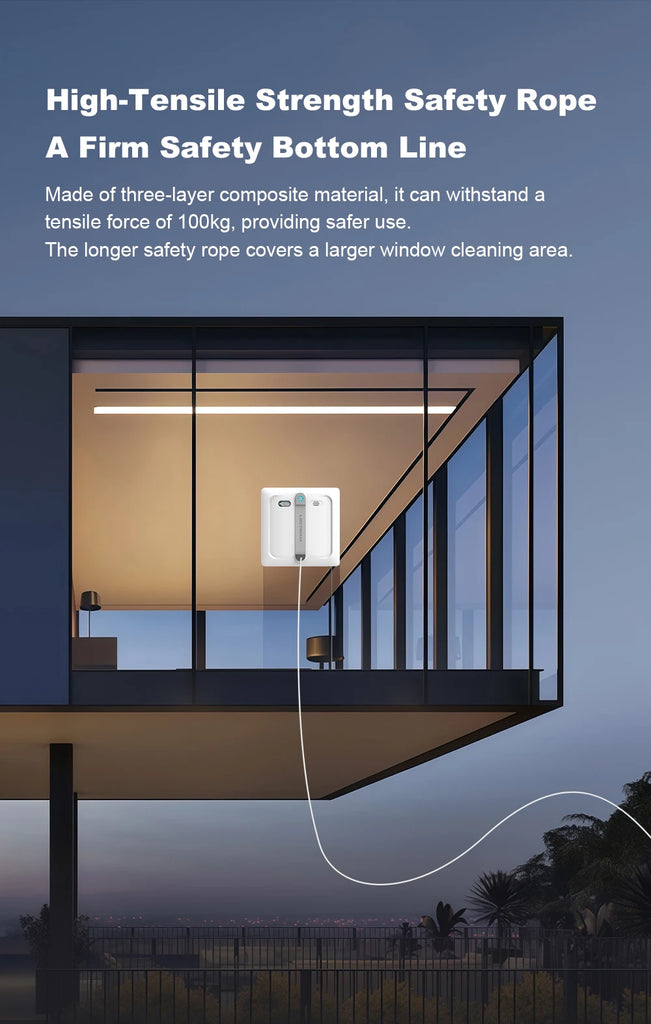 Liectroux S9 Window Cleaning Robot – 2 Roller Brushes, 6-Way Water Spray, 9KPa Suction, Frameless & App Control
