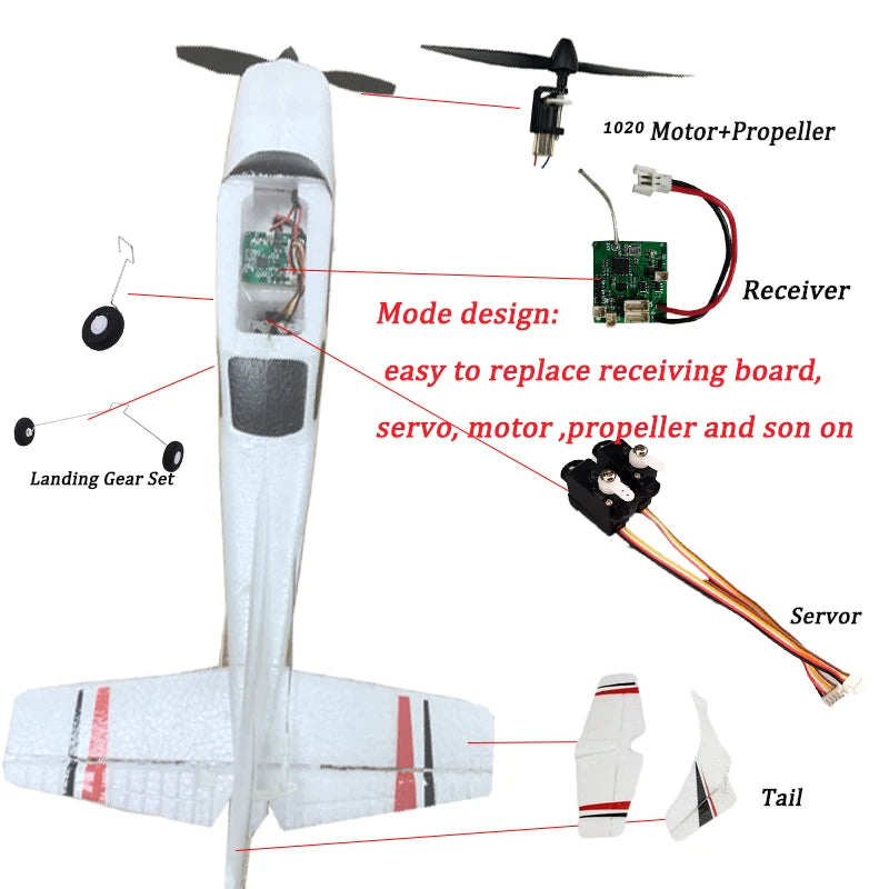 WLtoys F949 LCD RC Airplane Cessna 182 3D/6G 3CH Fixed Wing with Gyroscope Night Flight Ready