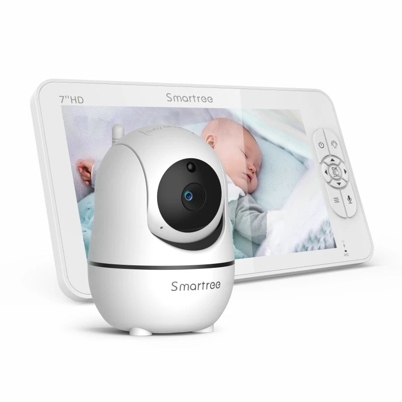 SM70V2 7" 1080P HD Split Screen Video Baby Monitor with Two Cameras – Hack Proof, Remote Zoom/Pan/Tilt, 4000mAh Battery