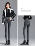 Thermal Fleece-Lined High-Waist Skinny Jeans for Women – Warm Stretch Winter Pencil Pants thumbnail 13