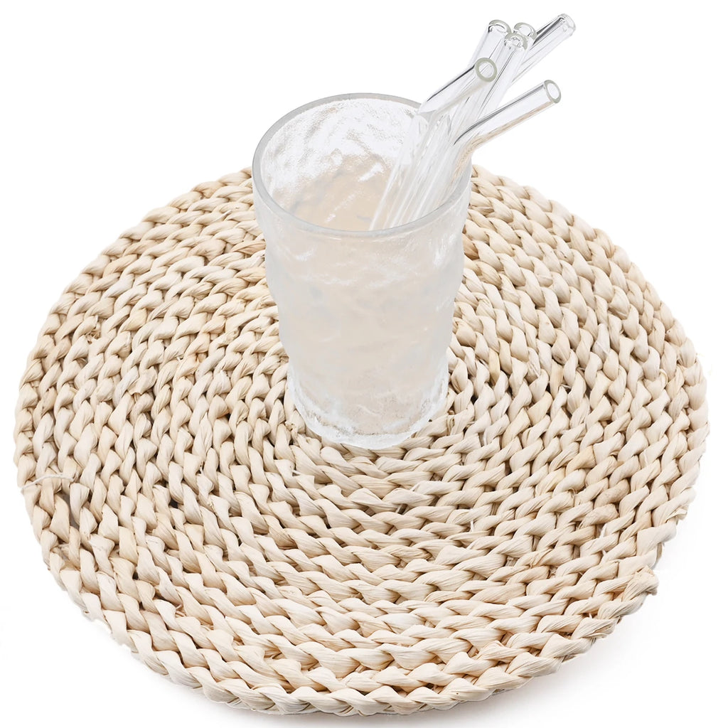 High Borosilicate Glass Straw Set – Reusable Eco-Friendly Drinking Straws with Cleaning Brush