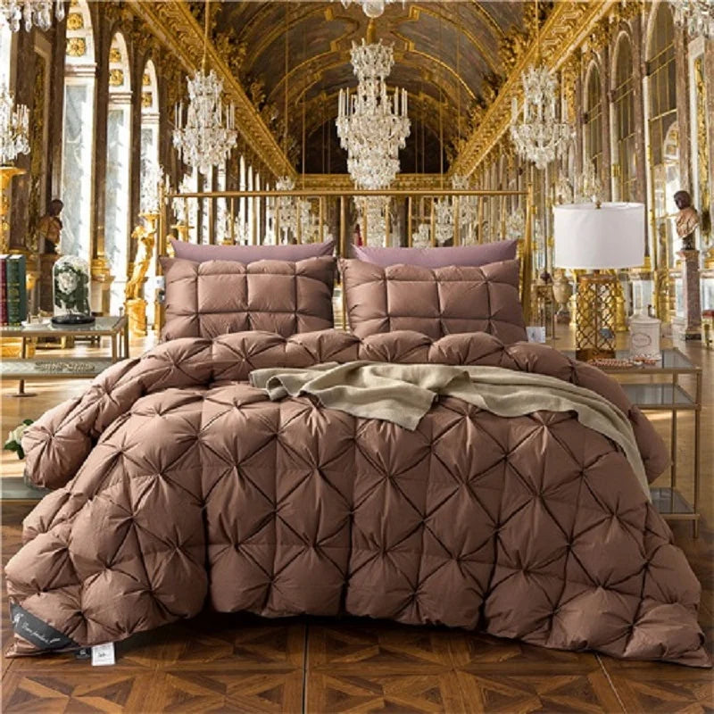 100% Goose Down Duvet – 3D Quilted Luxury Comforter for King, Queen, Full Size – Winter Thick Blanket