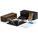 GM Transparent Color Frame Polarized Sunglasses – Handmade Wood Style UV400 Outdoor Shades with Box thumbnail 23