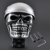 Silver Skull Helmet Universal Car Gear Shift Knob Lever – Heavy Resin & Metal Shifter for SUV, Truck, Coupe & Hatchback thumbnail 6