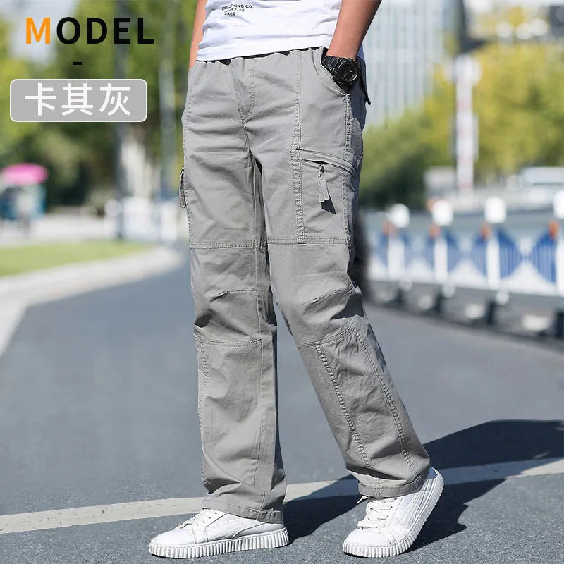 Men’s Cotton Cargo Pants – Loose Fit Work & Casual Joggers up to 6XL