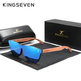 KINGSEVEN Natural Bubinga Wooden Polarized Sunglasses UV400 Square Frame B-5510 thumbnail 21