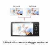 5-Inch Video Baby Monitor with Camera and Audio, 4X Zoom, 22Hrs Battery, 1000ft Range, 2-Way Audio, Temperature Sensor & Lullaby thumbnail 19