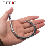 ICERIO Stainless Steel Saltwater Fishing Circle Hooks – Anti-Corrosion, Ultra-Sharp, Durable (6/0#–16/0#) thumbnail 9
