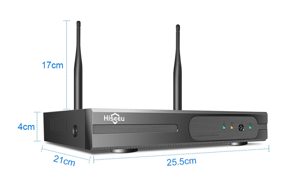 Hiseeu 3/5MP WiFi CCTV Camera Security System 10CH NVR Wireless Surveillance with IR Night Vision