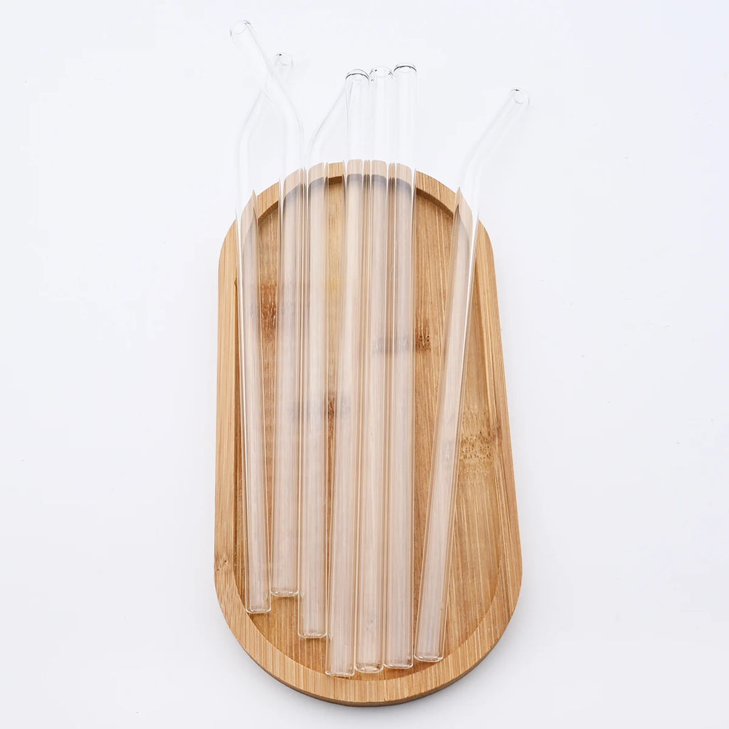 High Borosilicate Glass Straw Set – Reusable Eco-Friendly Drinking Straws with Cleaning Brush