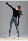 Thermal Fleece-Lined High-Waist Skinny Jeans for Women – Warm Stretch Winter Pencil Pants thumbnail 17