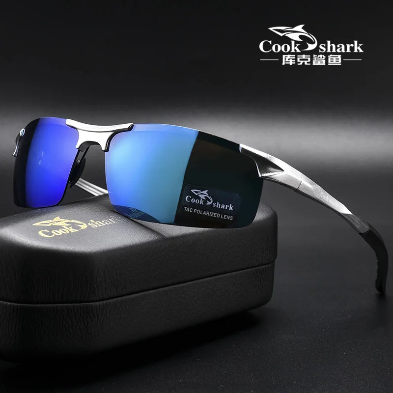 Cook Shark Aluminum-Magnesium HD Polarized Sunglasses for Men – UV400 Photochromic Driving Glasses