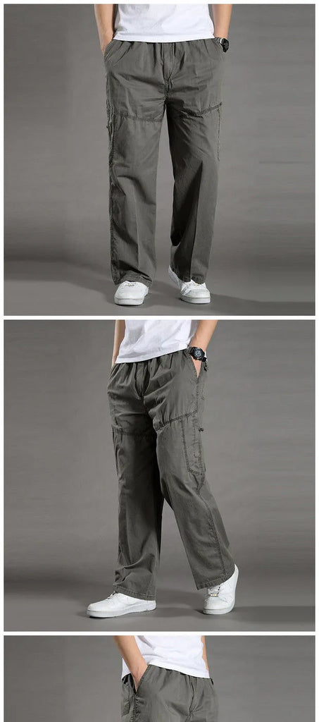 Men’s Cotton Cargo Pants – Loose Fit Work & Casual Joggers up to 6XL