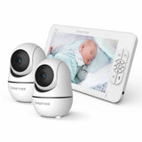SM70V2 7" 1080P HD Split Screen Video Baby Monitor with Two Cameras – Hack Proof, Remote Zoom/Pan/Tilt, 4000mAh Battery thumbnail 1