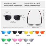 GM Transparent Color Frame Polarized Sunglasses – Handmade Wood Style UV400 Outdoor Shades with Box thumbnail 4