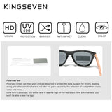 KINGSEVEN Natural Bubinga Wooden Polarized Sunglasses UV400 Square Frame B-5510 thumbnail 4