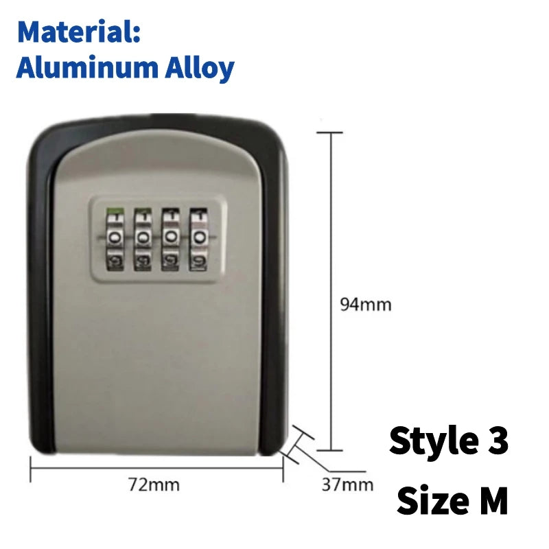 Wall Mount Key Lock Box 4-Digit Combination Security Safe for Home & Office