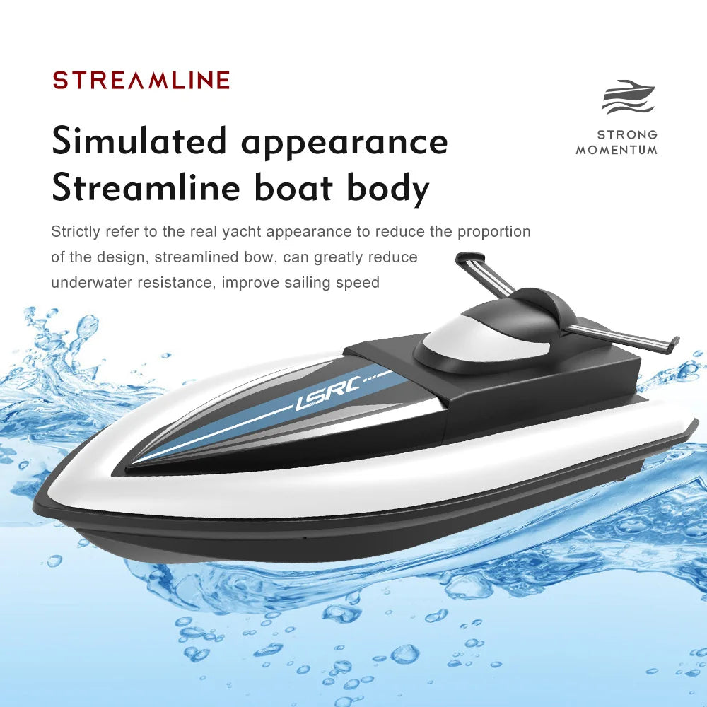 2.4G LSRC-B8 High-Speed RC Racing Boat – Waterproof Electric Remote Control Speedboat for Teens