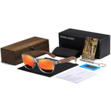 GM Transparent Color Frame Polarized Sunglasses – Handmade Wood Style UV400 Outdoor Shades with Box thumbnail 25