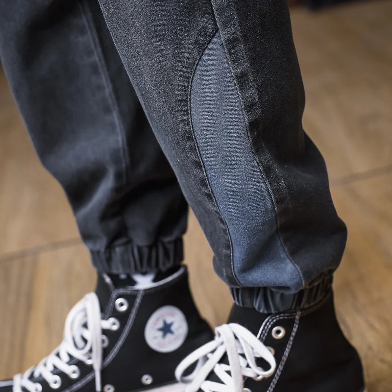 Men’s Plus Size Loose Harem Jeans – Streetwear Cargo Jogger Denim Pants
