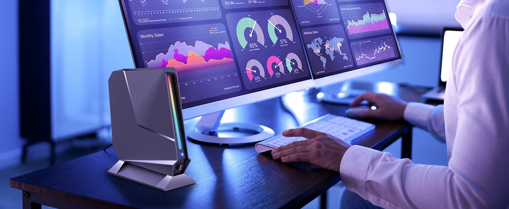 Desktop AI Office & Gaming Mini Computer Core i9-13900HX RTX4070 32GB DDR5 1TB PCIe4.0 Triple 4K Mini PC