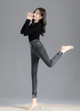 Thermal Fleece-Lined High-Waist Skinny Jeans for Women – Warm Stretch Winter Pencil Pants thumbnail 11