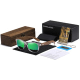 GM Transparent Color Frame Polarized Sunglasses – Handmade Wood Style UV400 Outdoor Shades with Box thumbnail 27