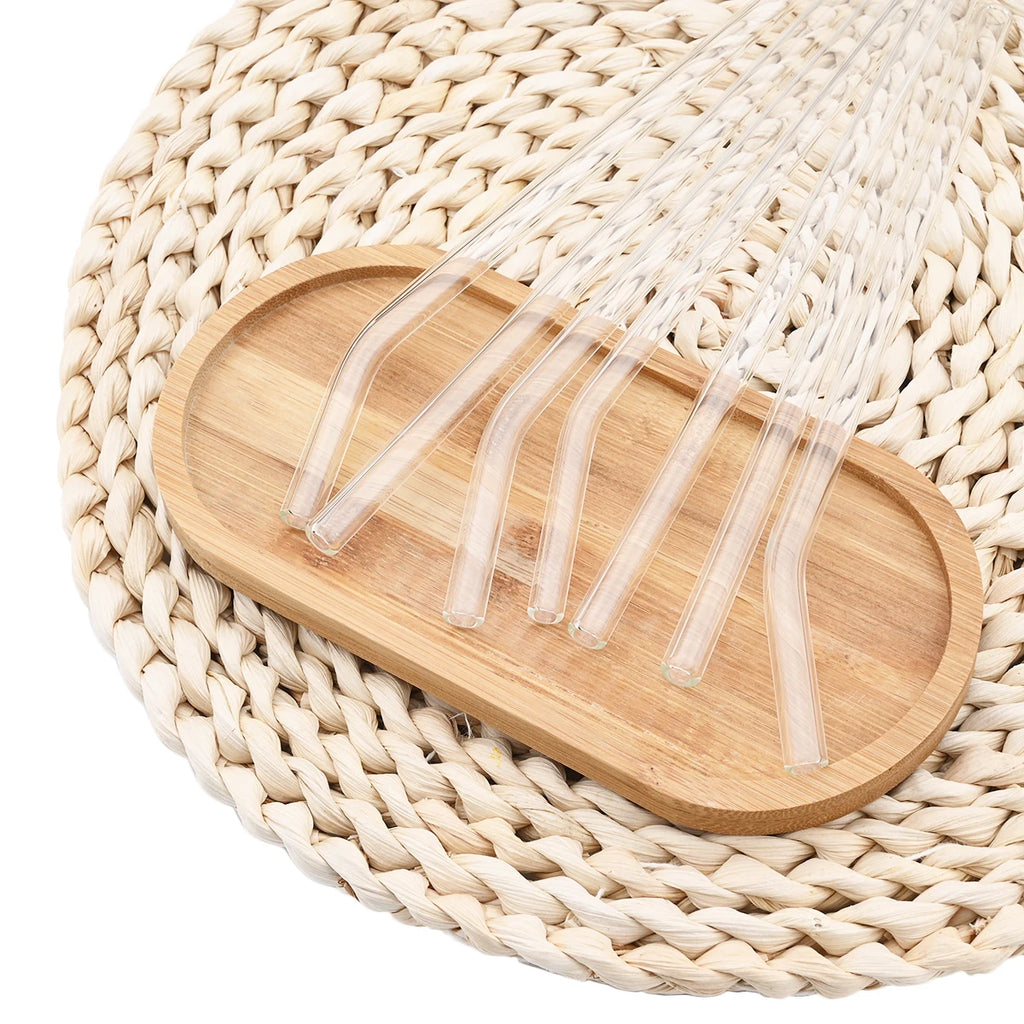 High Borosilicate Glass Straw Set – Reusable Eco-Friendly Drinking Straws with Cleaning Brush