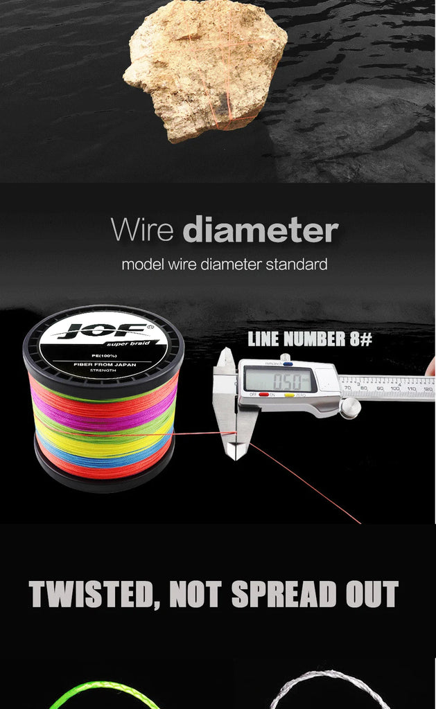 JOF 4-Strand 300M PE Braided Fishing Line – Ultra-Strong Multifilament Line (8LB–80LB) | High Sensitivity & Smooth Casting