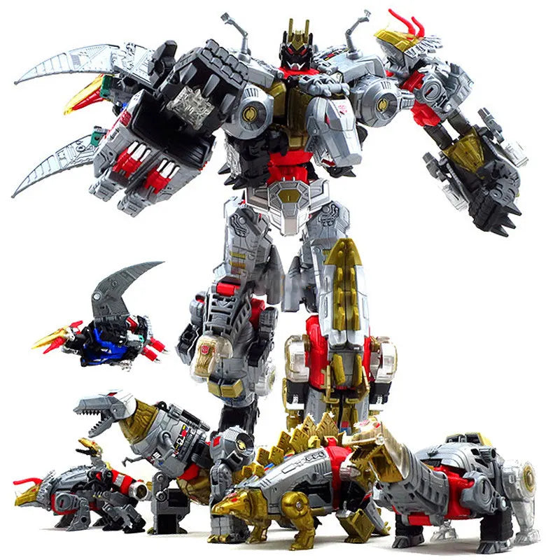 5-in-1 Dinoking Volcanicus Grimlock & Dinobots Transforming Robot Action Figures