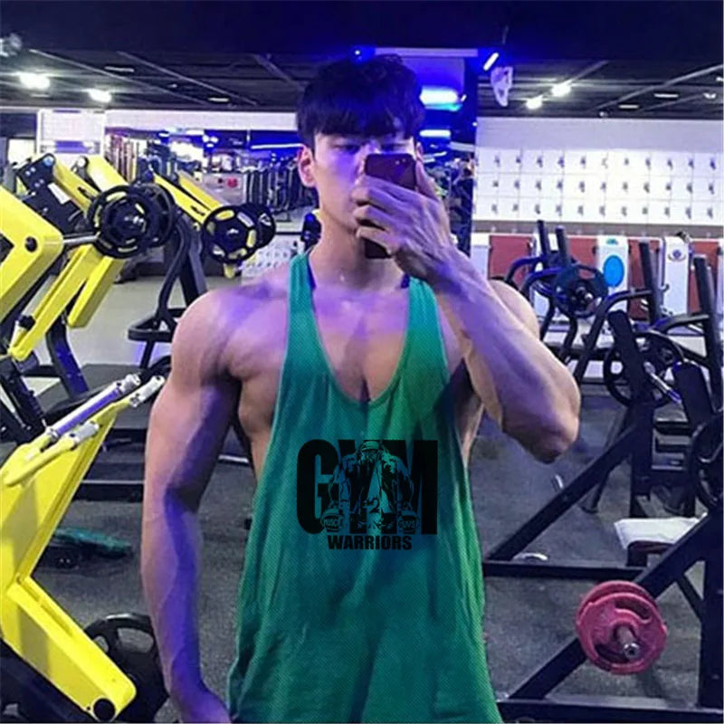 Men’s Mesh Fitness Stringer Tank Top – Sleeveless Gym & Workout Vest