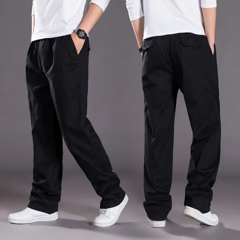 Men’s Cotton Cargo Pants – Loose Fit Work & Casual Joggers up to 6XL