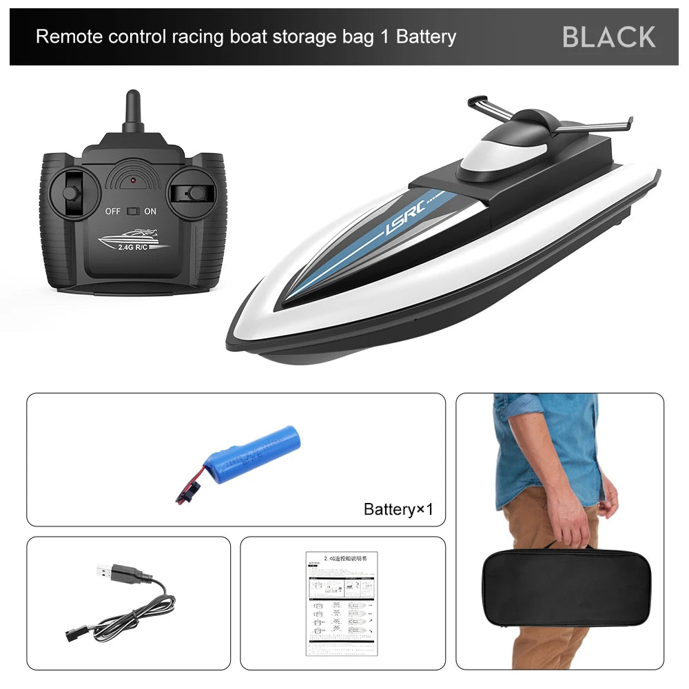 2.4G LSRC-B8 High-Speed RC Racing Boat – Waterproof Electric Remote Control Speedboat for Teens