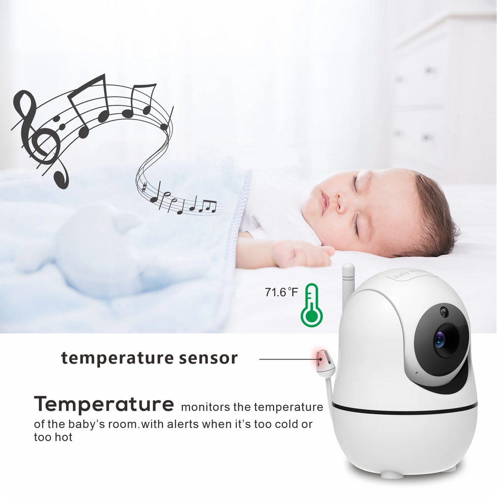 5-Inch Video Baby Monitor with Camera and Audio, 4X Zoom, 22Hrs Battery, 1000ft Range, 2-Way Audio, Temperature Sensor & Lullaby