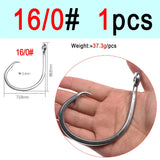 ICERIO Stainless Steel Saltwater Fishing Circle Hooks – Anti-Corrosion, Ultra-Sharp, Durable (6/0#–16/0#) thumbnail 19