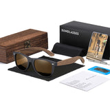 GM Handmade Walnut Wooden Polarized Mirror Sunglasses UV400 Vintage Pilot Style for Men and Women thumbnail 12