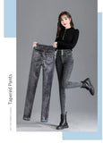 Thermal Fleece-Lined High-Waist Skinny Jeans for Women – Warm Stretch Winter Pencil Pants thumbnail 39