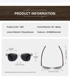 GM Transparent Color Frame Polarized Sunglasses – Handmade Wood Style UV400 Outdoor Shades with Box thumbnail 10