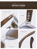 GM Transparent Color Frame Polarized Sunglasses – Handmade Wood Style UV400 Outdoor Shades with Box thumbnail 12