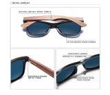 KINGSEVEN UV400 Polarized Walnut Wood Sunglasses Handmade Rectangle Outdoor Eyewear for Men and Women thumbnail 7
