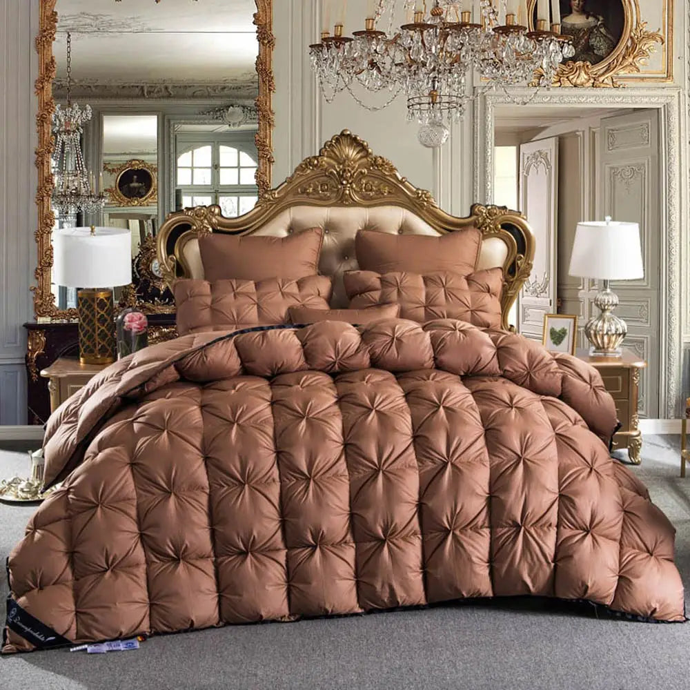 100% Goose Down Duvet – 3D Quilted Luxury Comforter for King, Queen, Full Size – Winter Thick Blanket