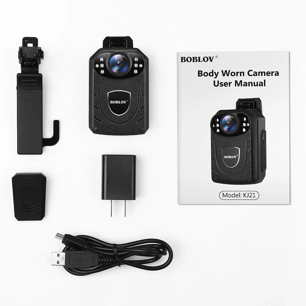Boblov KJ21 Body-Worn Mini Camera 1296P HD DVR with IR Night Vision and 170° Wide Angle