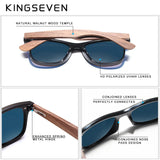 KINGSEVEN UV400 Polarized Walnut Wood Sunglasses Handmade Rectangle Outdoor Eyewear for Men and Women thumbnail 5