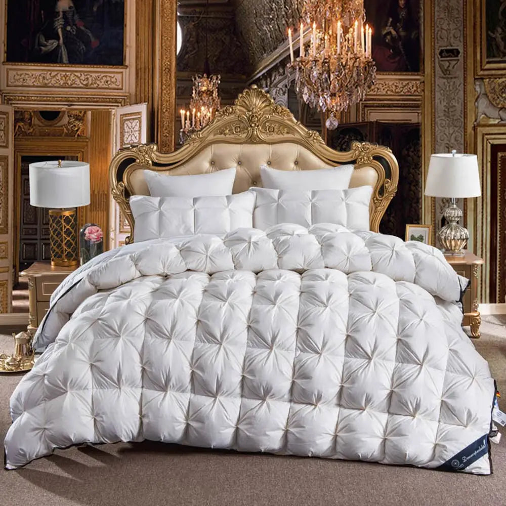 100% Goose Down Duvet – 3D Quilted Luxury Comforter for King, Queen, Full Size – Winter Thick Blanket