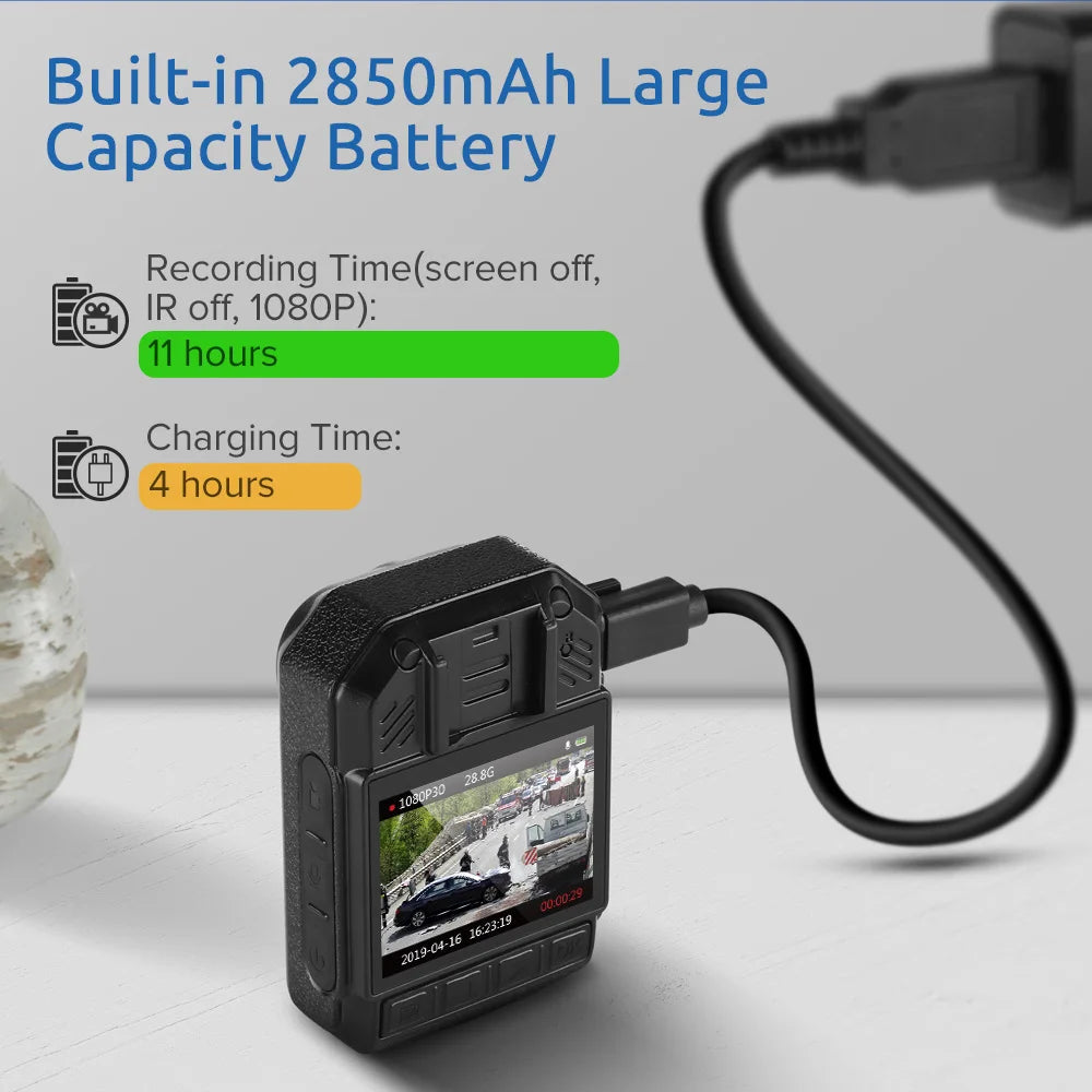 Boblov KJ21 Body-Worn Mini Camera 1296P HD DVR with IR Night Vision and 170° Wide Angle